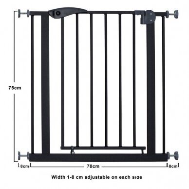 ВОРОТА БЕЗОПАСНОСТИ 76-80 СМ Black, BabyGo 1