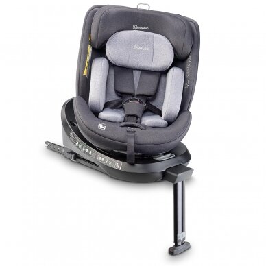 Automobilinė kėdutė BabyGo, MOVE Isofix 360, Grey 0-36 kg 19