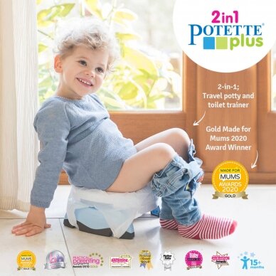 Дорожный горшок Potette Plus 2in1 White/Pink 11