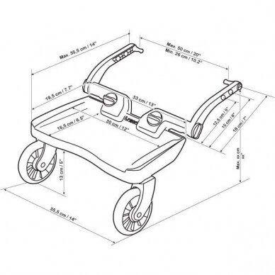 Laiptelis prie vežimėlio, Lascal  Buggy Board Mini, Blue 1