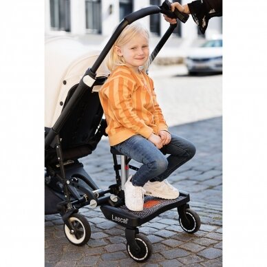 Laiptelis prie vežimėlio Lascal  Buggy Board Maxi su sėdyne, Black/Red 14