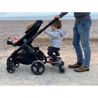 Laiptelis prie vežimėlio Lascal  Buggy Board Maxi su sėdyne, Black/Red 12