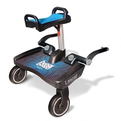 Laiptelis prie vežimėlio Lascal  Buggy Board Maxi su sėdyne, Black/Red 1