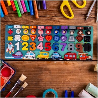 Montessori wooden puzzle Learning to count 6in1 4