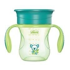 Spill-proof cup with 360-degree rim system, Chicco Green