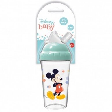 Puodelis su šiaudeliu Thermobaby, 295ml. Mickey 1