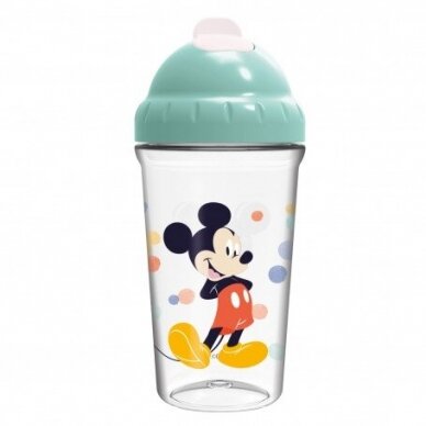 Puodelis su šiaudeliu Thermobaby, 295ml. Mickey