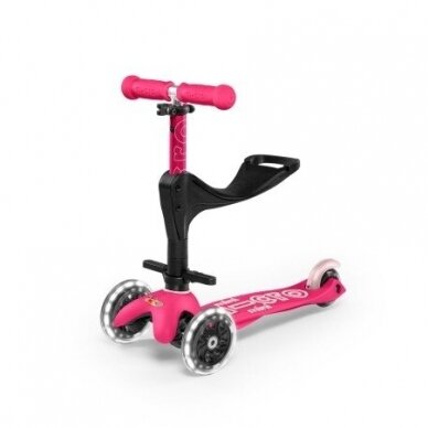 Scooter Mini Micro 3in1 Deluxe Plus Pink LED 3