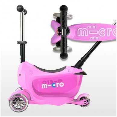 Paspirtukas Mini2go Deluxe Plus Rožinis