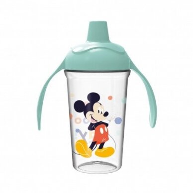 Neišsiliejantis puodelis kietu snapeliu Thermobaby, 295ml. Mickey