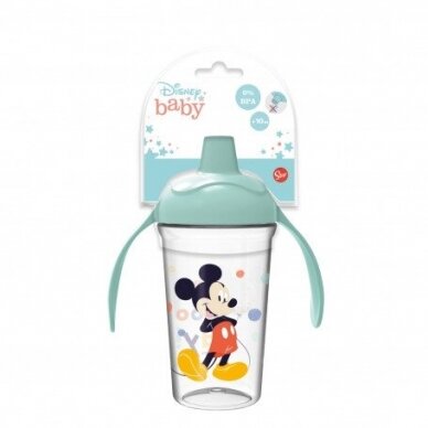 Neišsiliejantis puodelis kietu snapeliu Thermobaby, 295ml. Mickey 1