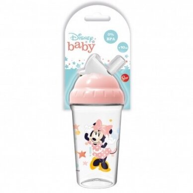 Puodelis su šiaudeliu Thermobaby, 295ml. Minnie 2