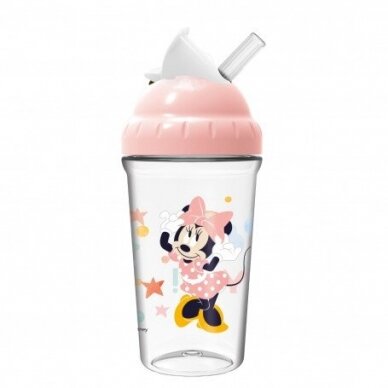 Puodelis su šiaudeliu Thermobaby, 295ml. Minnie