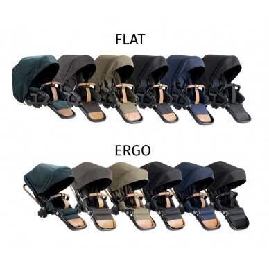 Vežimėlis Emmaljunga SENTO MAX FLAT, Outdoor Black 2in1 17