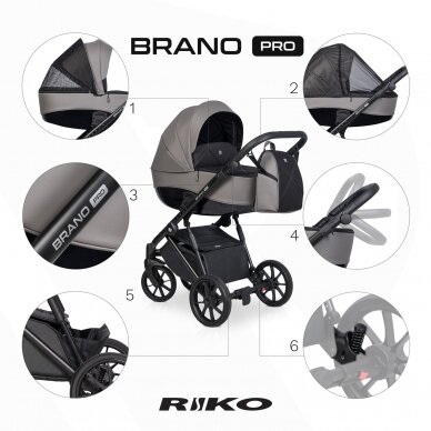 Коляска Riko Brano Pro 2in1 Antracite 18