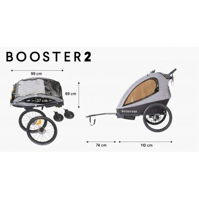 X-Lander BOOSTER2 3in1 велоприцеп, коляска и коляска для бегунов и роликовых конькобежцев 8