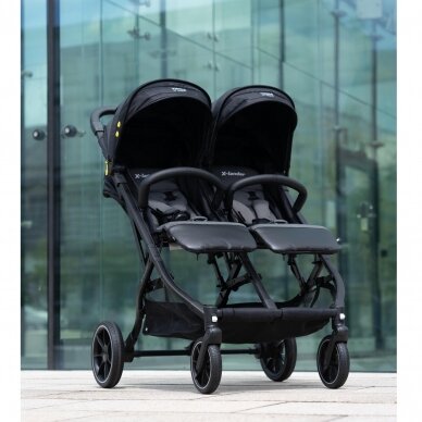 X-Lander X-DOUBLE Коляска для близнецов/погодок, Cool Black +2 carrycot 24