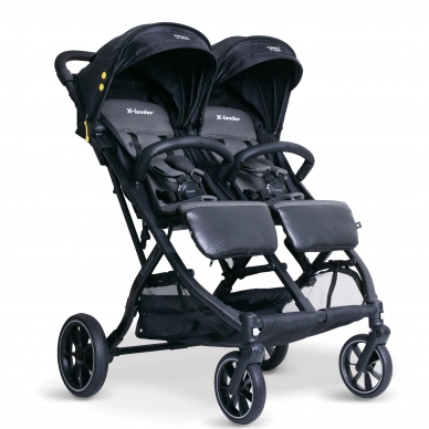 X-Lander X-DOUBLE Коляска для близнецов/погодок, Cool Black +2 carrycot 4