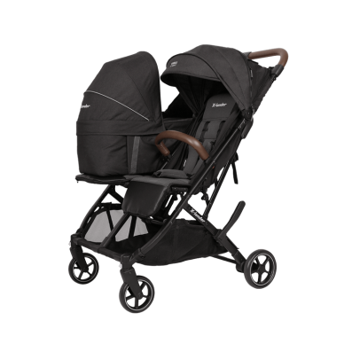 X-Lander X-DOUBLE Коляска для близнецов/погодок, Cool Black +2 carrycot 1